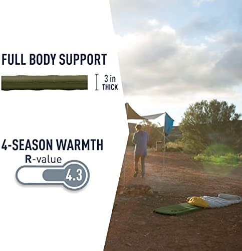 Sea to Summit Camp Plus Self-Inflating Foam Sleeping Mat for Camping, Tapered - Large (78 x 25 x 3 inches)