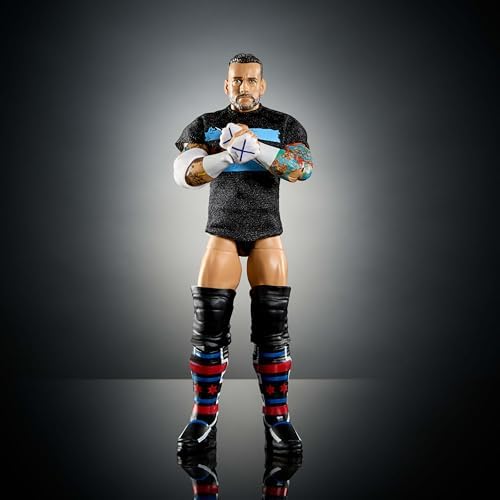 Mattel WWE Elite Action Figure & Accessories, Series #115 6-inch Collectible CM Punk with 25 Articulation Points & Swappable Hands