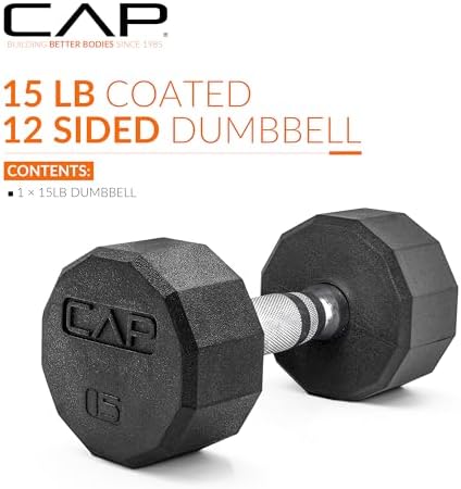 CAP Barbell Coated Hex Dumbbell Weight | Multiple Options