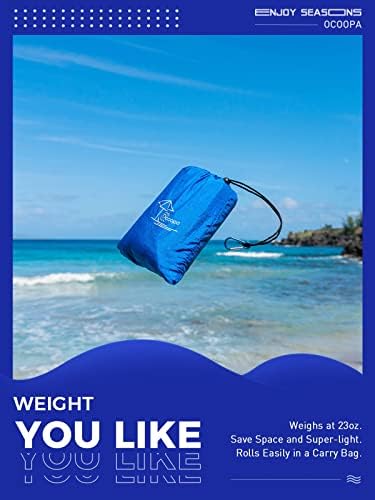OCOOPA Extra Large Beach Blanket, Sand Free, Large Oversized Camping Mat, Comfortable Parachute Nylon, Cozy& Chic, Compact& Light, 4 Stakes&1 Travel Bag, S09