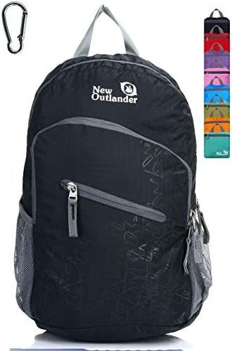 Outlander Packable Handy Lightweight Travel Hiking Backpack Daypack, Black