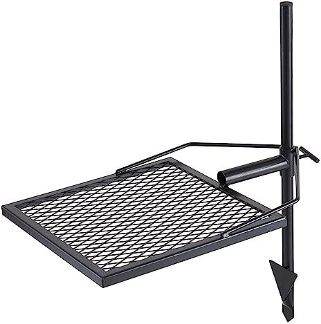 VEVOR Swivel Campfire Grill, Fire Pit Grill Grate over Fire Pits, Heavy Duty Steel Grill Grates, 360° Adjustable Open Fire Outdoor Cooking Equipment, Portable Camp Fire Racks for Camping Outdoor BBQ