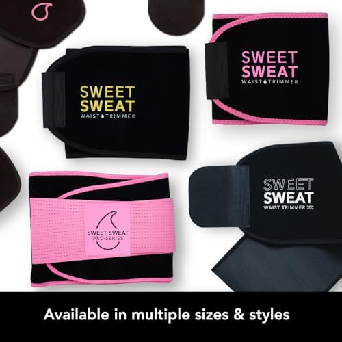 Sports Research® Sweet Sweat Waist Trimmer - Premium Sweat Enhancing Fitness Belt for Women & Men - 5 Adjustable Sizes