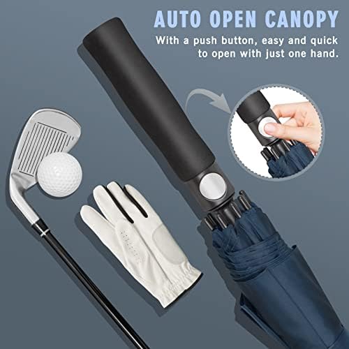 ZOMAKE Automatic Open Extra Large Golf Umbrella 51/54/62/68 Inch, Double Canopy Vented Windproof Oversize Stick Umbrellas for Rain