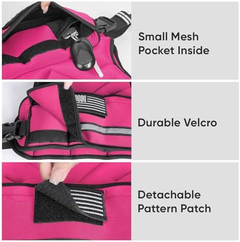 APEXUP Adjustable Weighted Vest, 4-10lb/12-18lb/20-32lb Vest with 6 Ironsand Weights and Large Pocket, Weight Vest for Men Women Strength Training, Running, Walking