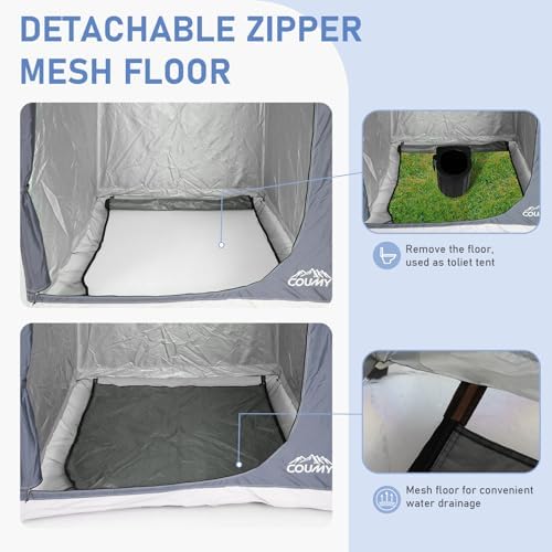 Instant Pop-up Camping Shower Tent Privacy Shelter with 1 Room/2 Rooms, Portable Outdoor Shower, Changing Room, Sun Shelter for Camping, Beach Hiking, and Fishing