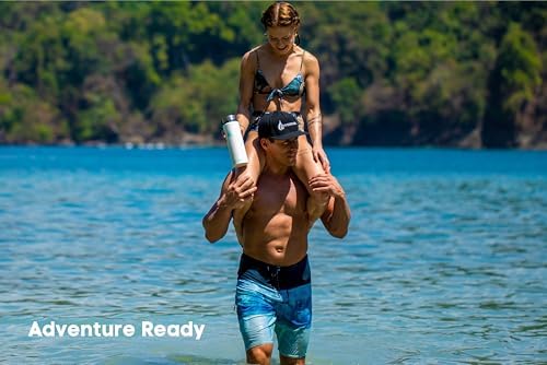 HYDRO CELL Stainless Steel Insulated Water Bottle with Straw - For Cold & Hot Drinks - Metal Vacuum Flask with Screw Cap and Modern Leakproof Sport Thermos for Adults (White 24oz)