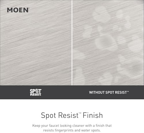 Moen Beric Spot Resist Nickel Modern One-Handle Single Hole Bathroom Faucet with Drain Assembly and Optional Deckplate for Your Bath Sink, 84774SRN