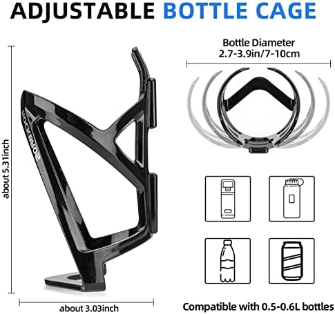 ROCKBROS Bike Water Bottle Holder Ultra-Light Bicycle Bottle Cages with Screws Tool, Universal Bike Cup Holder for Road MTB Mountain Bikes Cycling Accessories(2 Pack)