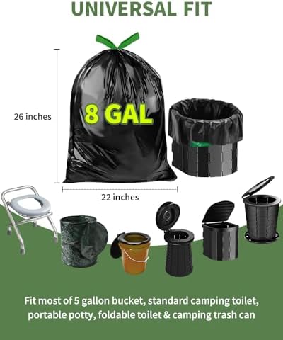 Camping Toilet Bags Poo Gel Set, Portable Toilet Bags with Camping Toilet Gel, Composting Toilet Bags Poo Gel for Portable Toilet Camping Outdoor Hiking Emergency Toilet