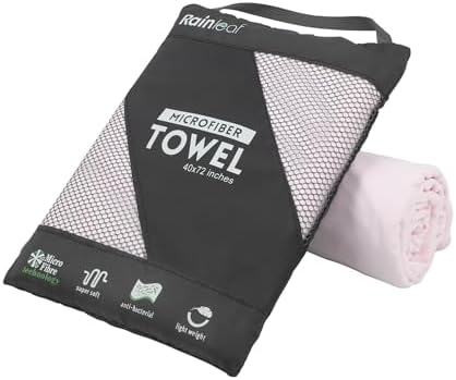 Rainleaf Microfiber Towel Perfect Travel & Gym & Camping Towel. Quick Dry - Super Absorbent - Ultra Compact - Lightweight. Suitable for Trip, Beach, Shower, Backpacking, Pool