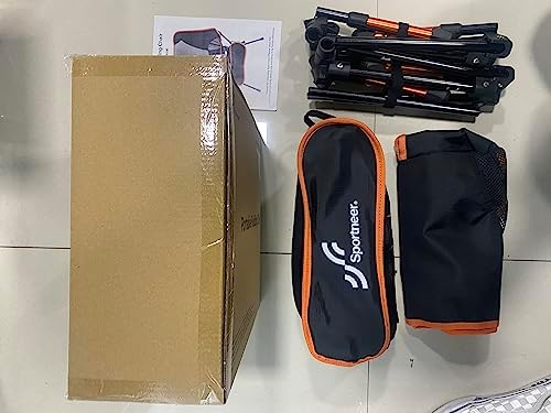 Sportneer Camping Chairs, Lightweight Outdoor Chairs with 2 Side Pockets & Storage Bag, Foldable & Portable Lawn Chairs for Camping Hiking Lawn Picnic Beach Outdoor Travel (1, Orange)