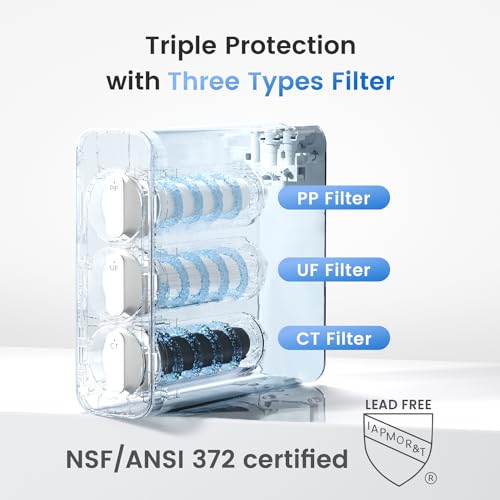 Waterdrop TSU 0.01μm Ultra-Filtration Under Sink Water Filter System, 3-Stage High Capacity, USA Tech, Smart Panel, No Waste Water, 2 Years Lifetime, Matte Black Faucet, Does not Lower TDS