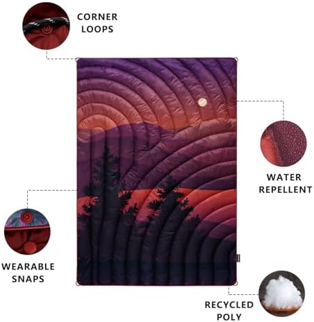 Camping Blanket,Lightweight Puffy Printed Camping Blanket Packable Outdoor Blanket for Camping,Traveling, Stadium, Hiking, Picnics