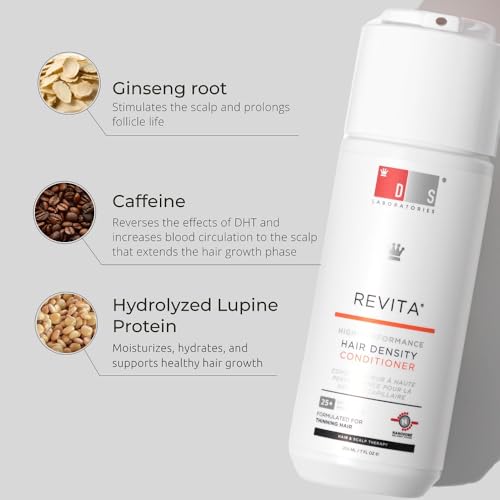 DS Labs Revita Conditioner – High-Performance Hair Density Conditioner, Strengthening, Thickening & Volumizing, Fuller, Healthier-Looking Hair, Sulfate & Silicone Free, For Men & Women, 500mL, Packaging May Vary