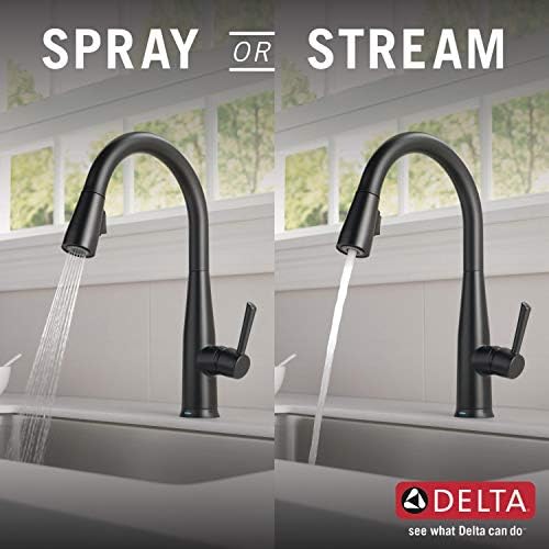 Delta 9113T-BL-DST Essa Kitchen Faucet, Touch2O, Matte Black