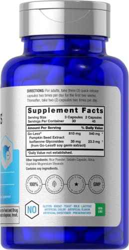 Go Less Bladder Control Pills | 90 Capsules | Maximum Strength for Women and Men | Non-GMO & Gluten Free Formula | by Horbaach