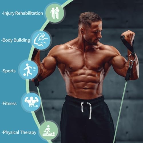 VEICK Resistance Bands, Exercise Bands, Workout Bands Set for Working Out with Handles for Men Women, Elastic Exercising Bands for Fitness Weights Work Out at Home Gym