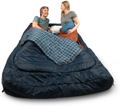 Kelty Tru.Comfort Doublewide 20 Degree Sleeping Bag – Two Person Synthetic Camping Sleeping Bag for Couples & Family Camping