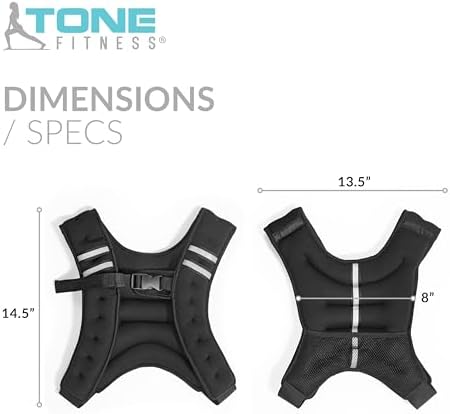 Tone Fitness Weighted Vest | 8lb or 12lb | Multiple Options