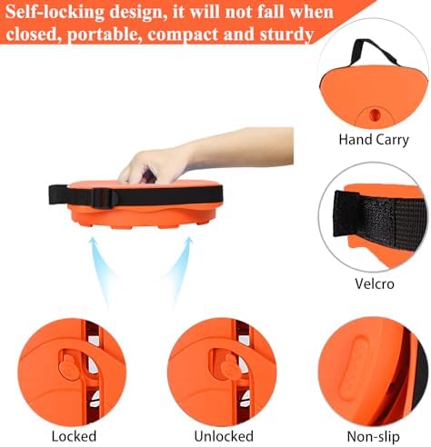 Fishboy Upgraded Square Collapsible Stool, 400lbs Max Weight, Lightweight But Sturdy, Portable Retractable Folding Telescoping Foldable Camping Stool for Adults Outdoor Fishing Hiking Travel BBQ