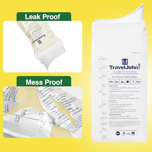 Resealable Disposable Urinal for All Genders, Adults, & Children (TJ1N-C) - 6 Pack