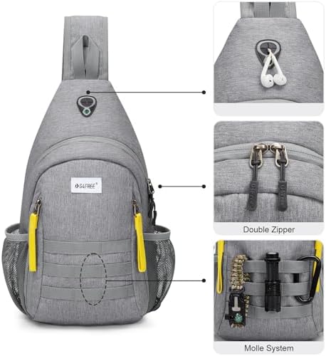 G4Free Sling Bag RFID Blocking Crossbody Backpack Travel Chest Bag Hiking Daypack for Women Men Outdoor Sports