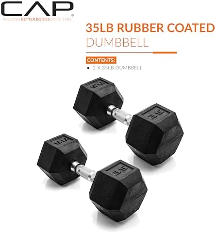 CAP Barbell Coated Dumbbell Weight | Multiple Options Pairs & Sets