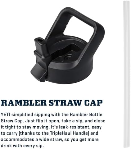 YETI Rambler 26 oz Bottle, Vacuum Insulated, Stainless Steel with Color Matching Straw Cap