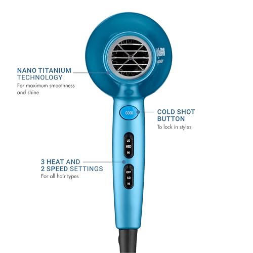 BaBylissPRO Hair Dryer, Nano Titanium 2000-Watt Blow Dryer, Hair Styling Tools & Appliances, BNT5548