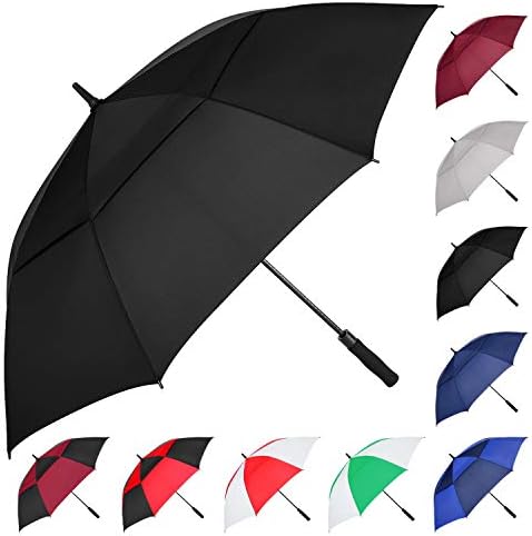 MRTLLOA 54/62/68/72 Inch Automatic Open Golf Umbrella, Extra Large Oversize Double Canopy Vented Windproof Waterproof Stick Umbrellas for Rain