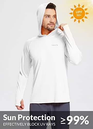 baleaf Men's Sun Protection Hoodie Shirt UPF 50+ Long Sleeve UV SPF T-Shirts Rash Guard Fishing Swimming Lightweight