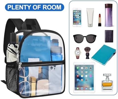 Oraben Clear Backpack for Stadium Events Stadium Backpack Waterproof 12x6x12 Clear Bag for Adult Concert Sport Work