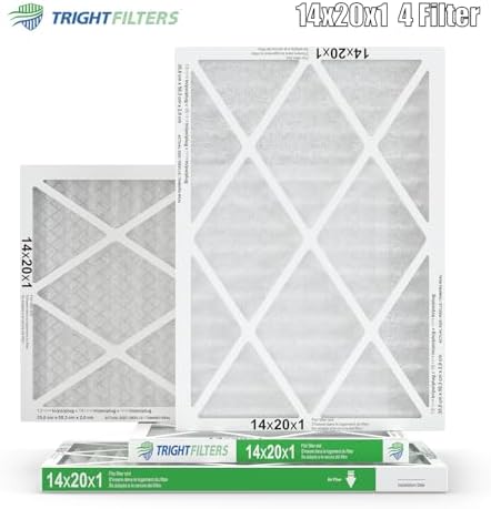 14x20x1 Air Filter 4 Pack, MERV 8 Pleated Dust Defense Air Filters Replacement Air Conditioner HVAC AC Furnace Filter, Durable and Lightweight