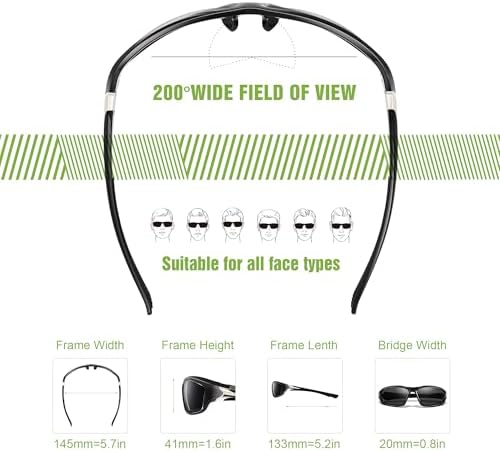 3 Pack Polarized Sports Sunglasses for Men, Mens Sunglasses Wrap Around UV400 Protection for Cycling Fishing Driving