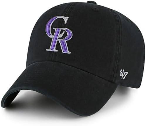 47 Brand MLB Team Color Home Primary Logo Clean Up Adjustable Baseball Cap Hat, Adult One Size Fits All