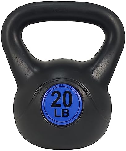 Wide Grip 3-Piece Kettlebell Exercise Fitness Weight Set, Include 5 lbs, 10 lbs, 15 lbs and 20 lbs, Set of 3 or Set of 4