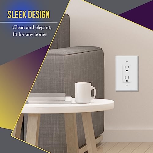 ENERLITES Decorator Light Switch or Receptacle Outlet Wall Plate, Over-Size 1-Gang 5.5" x 3.5", Unbreakable Polycarbonate Thermoplastic, UL Listed, 8831O-W-10PCS, White (10 Pack)