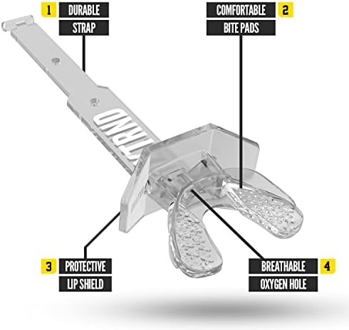 Nxtrnd Two Football Mouth Guard, Football Mouthpiece with Strap, Fits Adult & Youth (Transparent)
