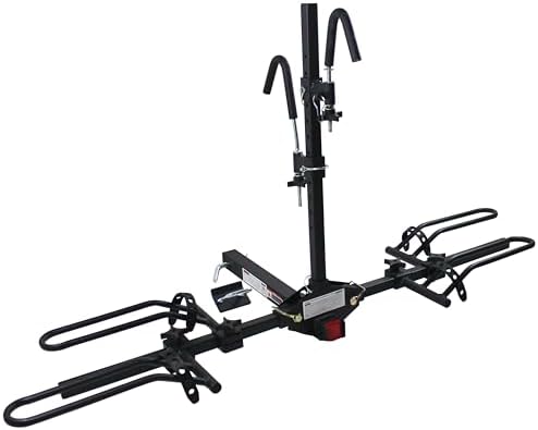 MaxxHaul 50027 Hitch Mount Bike Rack Platform - Style 2-Bike Rack for Cars Trucks SUVs Minivans with Hitch Tightener, Great For E-bikes With Standard Width Tires