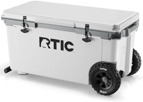 RTIC 72 Quart Ultra-Light Wheeled Cooler Hard Insulated Portable Ice Chest Box for Beach, Drink, Beverage, Camping, Picnic, Fishing, Boat, Barbecue, 30% Lighter Than Rotomolded Coolers