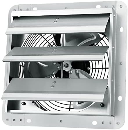 VEVOR 10'' Shutter Exhaust Fan, High-speed 820 CFM, Aluminum Wall Mount Attic Fan with AC-motor, Ventilation and Cooling for Greenhouses, Garages, Sheds, Shops, FCC (No Power Plug Included)