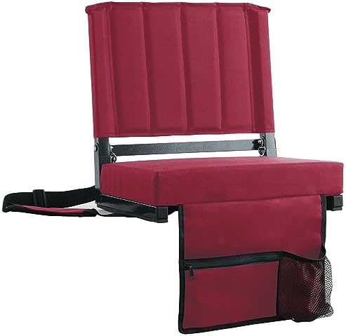 SPORT BEATS Stadium Seats with Back Support Bleacher Chairs with Back and Cushion Thick Padded Bleacher Seats Includes Shoulder Strap