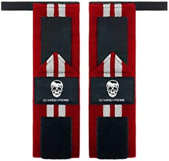 Gymreapers Weightlifting Wrist Wraps (IPF Approved) 18" Professional Quality Wrist Support with Heavy Duty Thumb Loop - Best Wrap for Powerlifting Competition, Strength Training, Bodybuilding