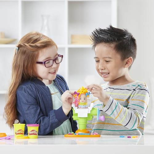 Play-Doh Buzz 'n Cut Fuzzy Pumper Barber Shop Set, Electric Buzzer, 5 Colors of 2-Ounce Cans, Preschool Toys, Christmas Gifts Girls & Boys, Ages 3+ (Amazon Exclusive)