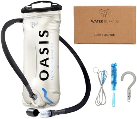 Water Buffalo Oasis Hydration Bladder – 3L Water Bladder for Hiking Backpack, Leakproof Design with Insulated Hose & High-Flow Bite Valve