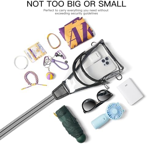 Clear bags Stadium Approved Crossbody Sling Bag Fanny Pack Backpack Purses for Women Men Belt bag for stadium events