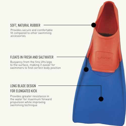 FINIS Long Floating Swim Fins - Training Fins for All Ages - Improves Kick Technique & Body Position