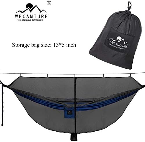 Hammock Bug Mosquito Net XL 11x4.6FT No-See-Ums Polyester Fabric for 360 Degree Protection Dual Sided Diagonal Zipper for Easy Access Fits All Hammocks