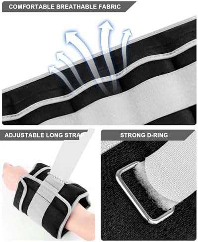 Fragraim Adjustable Ankle Weights 1-3/4/5/6/8/10/12/15/20 LBS Pair with Removable Weight for Jogging, Gymnastics, Aerobics, Physical Therapy